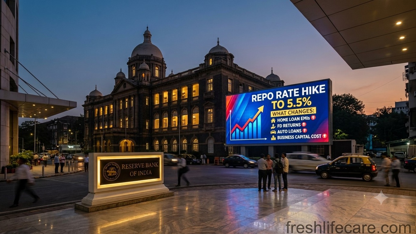 RBI raises repo rate to 5.5%—understanding the impact on loans, deposits, and corporate capital.